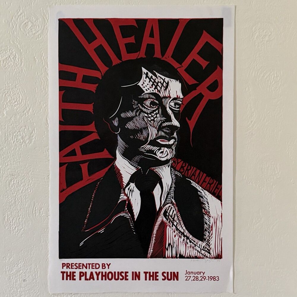 Brian Friel Faith Healer Playhouse In The Sun 1983 Poster Signed Numbered Rare